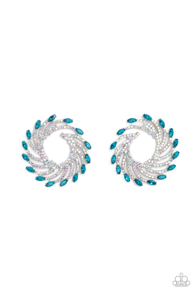 Firework Fanfare - Blue - Paparazzi Earring Image