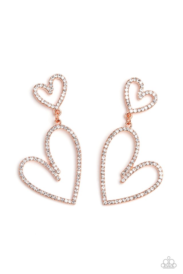 Doting Duo - Copper - Paparazzi Earring Image