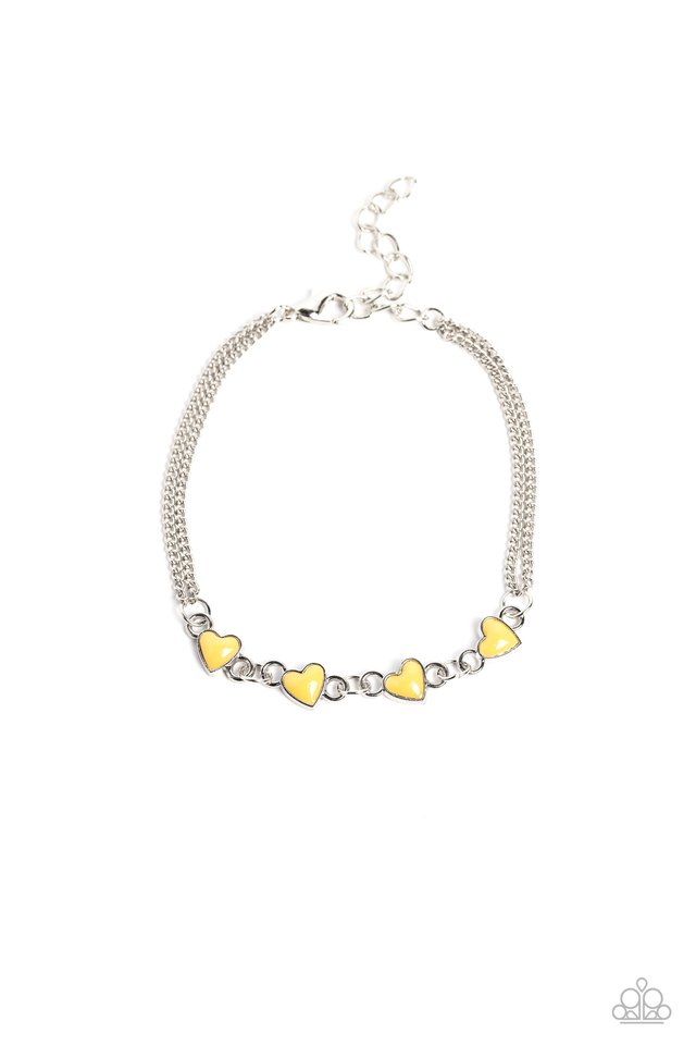 Smitten Sweethearts - Yellow - Paparazzi Bracelet Image