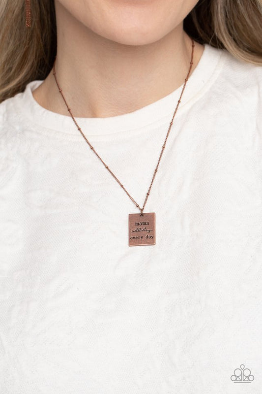 Mama MVP - Copper - Paparazzi Necklace Image