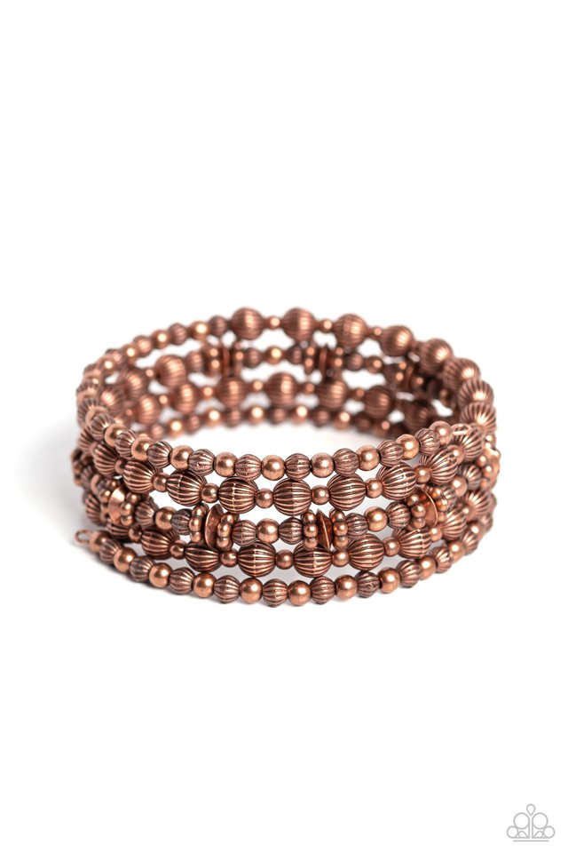 Striped Stack - Copper - Paparazzi Bracelet Image