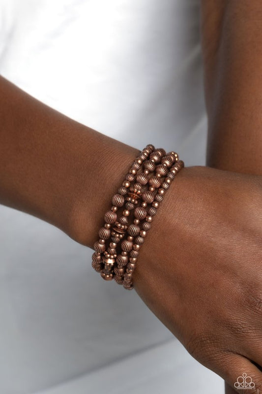 Striped Stack - Copper - Paparazzi Bracelet Image