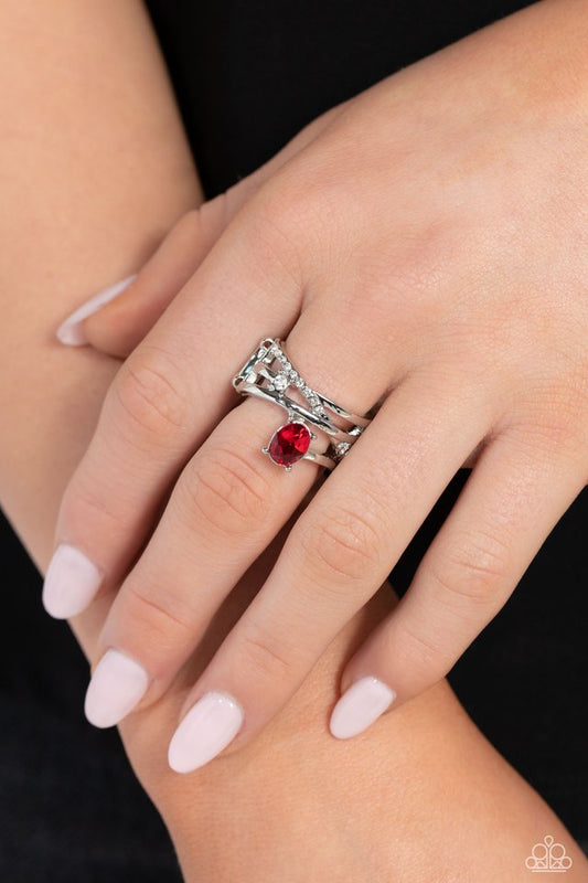 Alternating Allure - Red - Paparazzi Ring Image