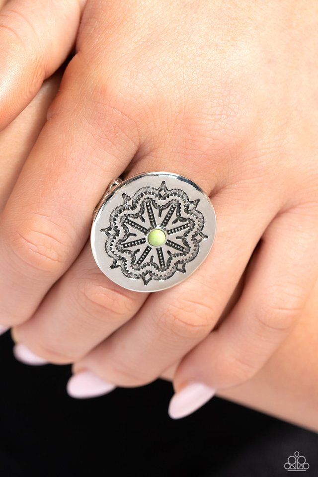 Carved Coachella - Green - Paparazzi Ring Image