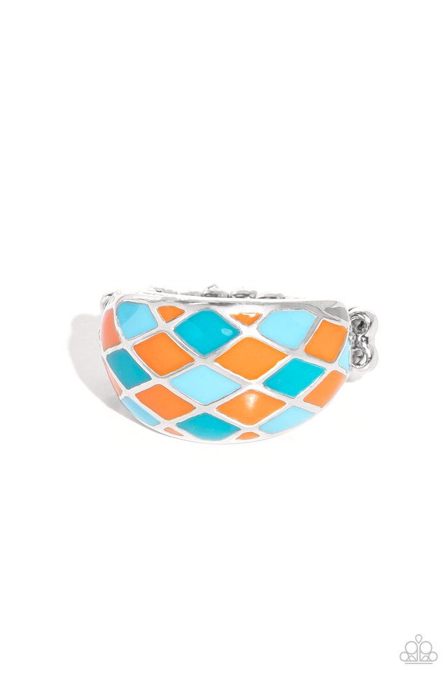 Patchwork Party - Orange - Paparazzi Ring Image