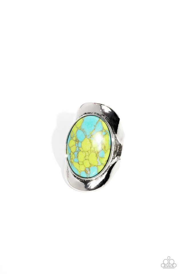 Terrazzo Tribute - Green - Paparazzi Ring Image