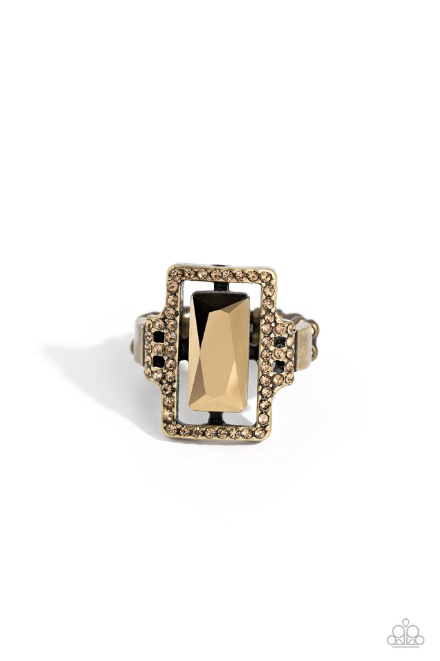 Emerald Elegance - Brass - Paparazzi Ring Image