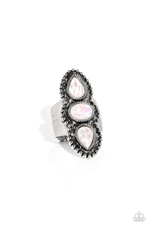 Strut Your STUDS - White - Paparazzi Ring Image