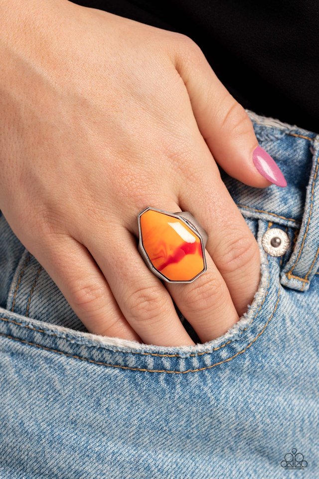 Never Say TIE DYE - Orange - Paparazzi Ring Image