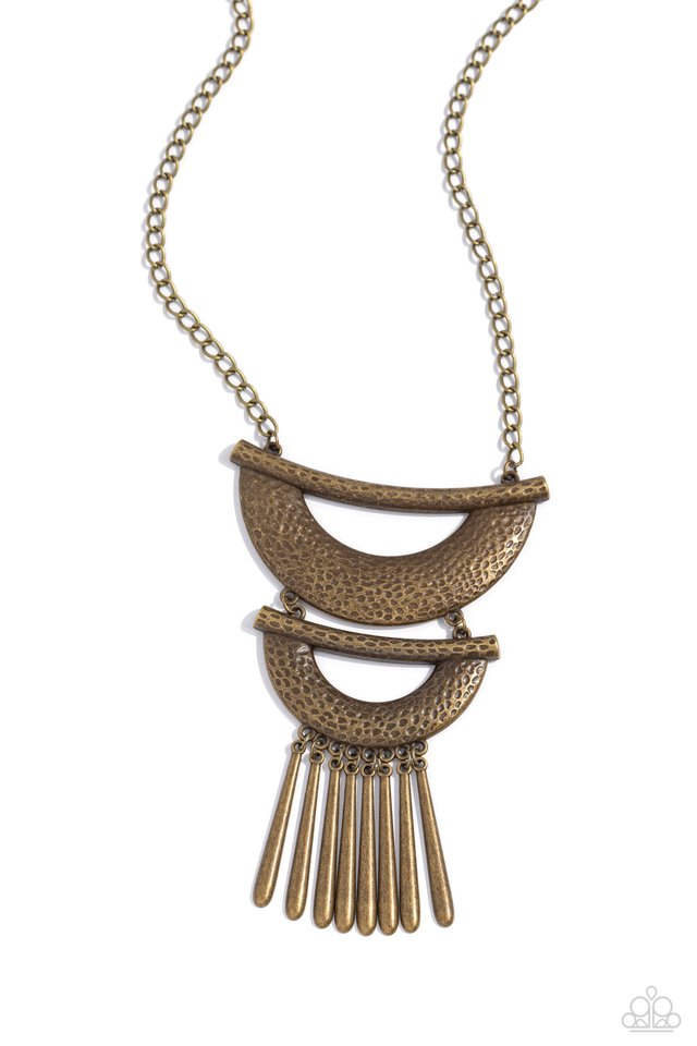 Fringe Festival - Brass - Paparazzi Necklace Image