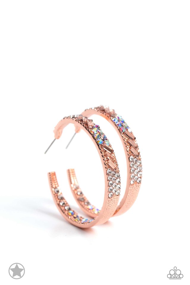 Glitzy by Association - Copper - Paparazzi Earring Image