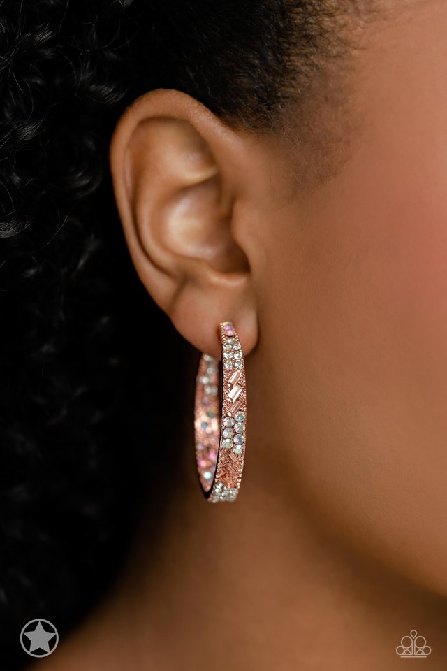 Glitzy by Association - Copper - Paparazzi Earring Image