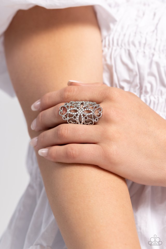 Fabulous Filigree - White - Paparazzi Ring Image