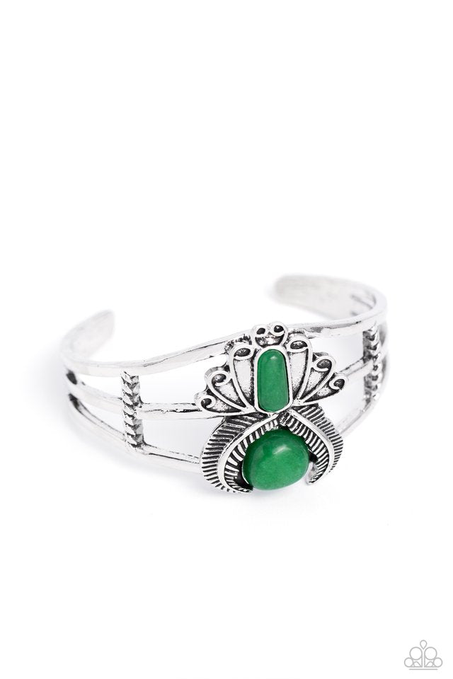 Peacock Plume - Green - Paparazzi Bracelet Image