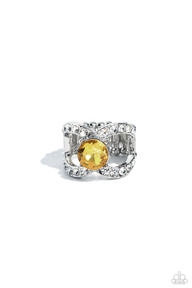 Bow Chicka Bow Wow - Yellow - Paparazzi Ring Image