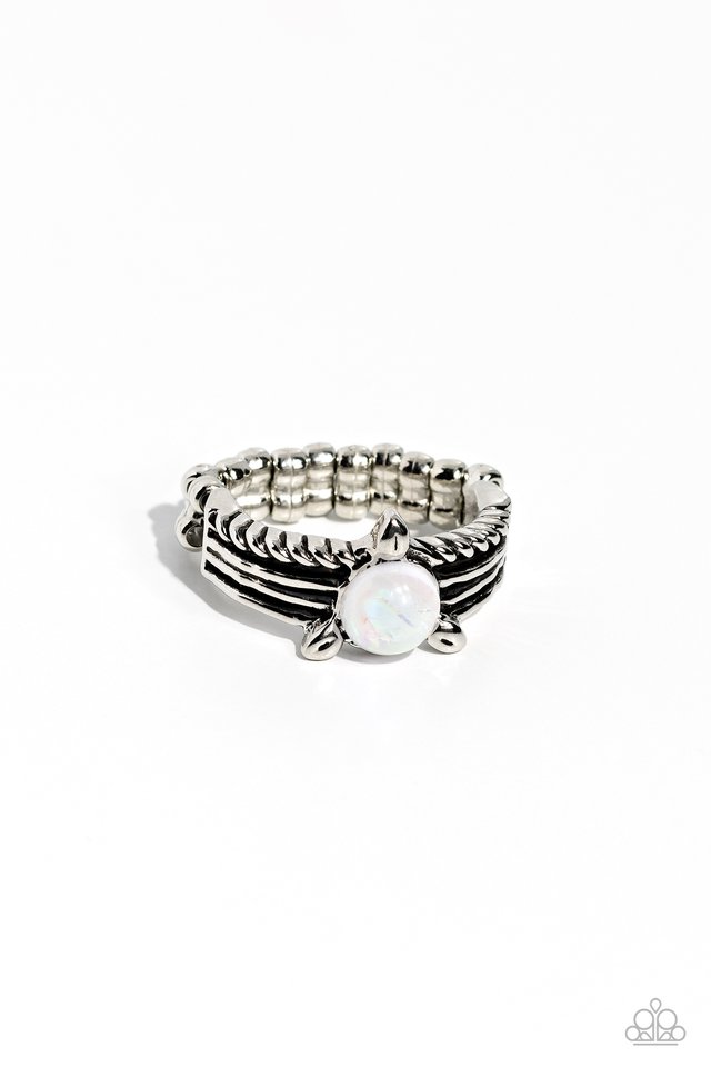 Sinuous Spotlight - White - Paparazzi Ring Image