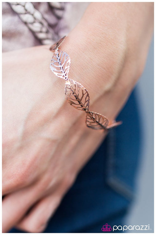 Paparazzi Bracelet ~ Autumn Leaves - Copper