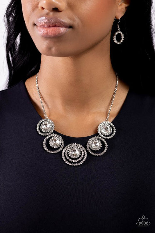 Dramatic Darling - White - Paparazzi Necklace Image