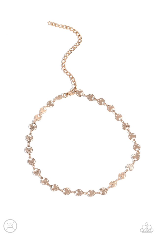 Fluttering Festival - Rose Gold - Paparazzi Necklace Image