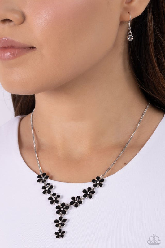 Flowering Feature - Black - Paparazzi Necklace Image