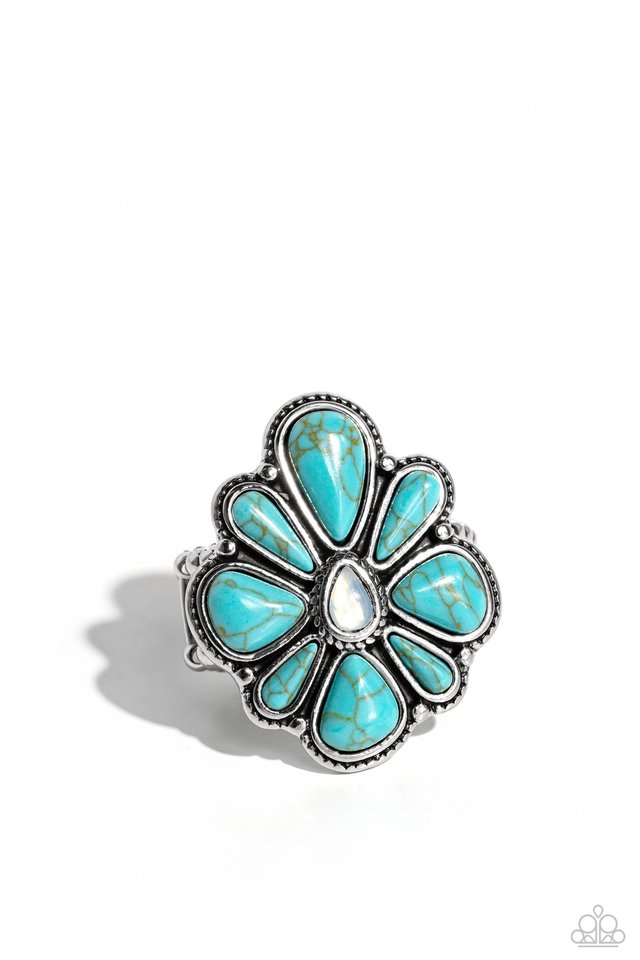 Floral Folklore - Blue - Paparazzi Ring Image