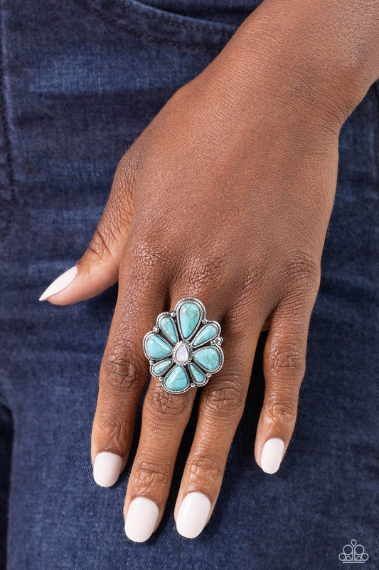 Floral Folklore - Blue - Paparazzi Ring Image