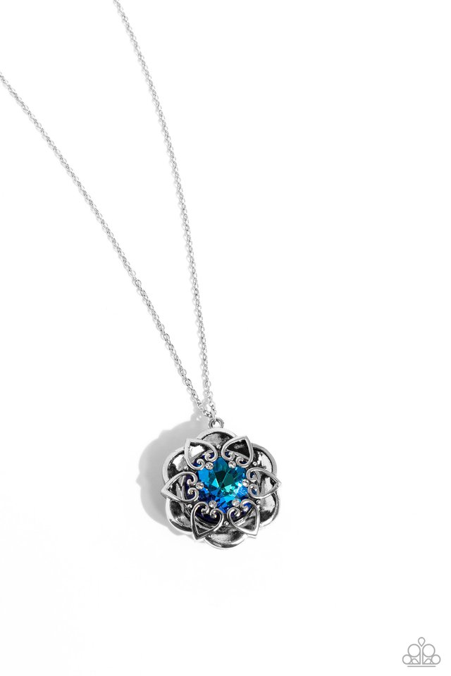 Flowering Fantasy - Blue - Paparazzi Necklace Image