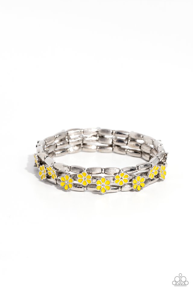 Scattered Springtime - Yellow - Paparazzi Bracelet Image