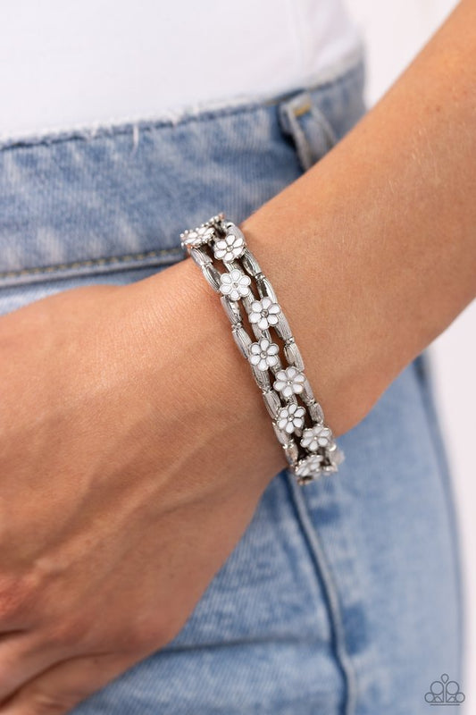 Scattered Springtime - White - Paparazzi Bracelet Image