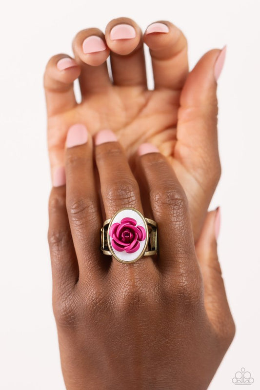 ROSE to My Heart - Brass - Paparazzi Ring Image