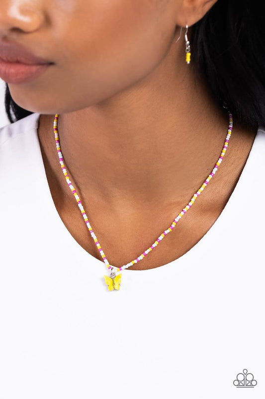 Soaring Shell - Yellow - Paparazzi Necklace Image