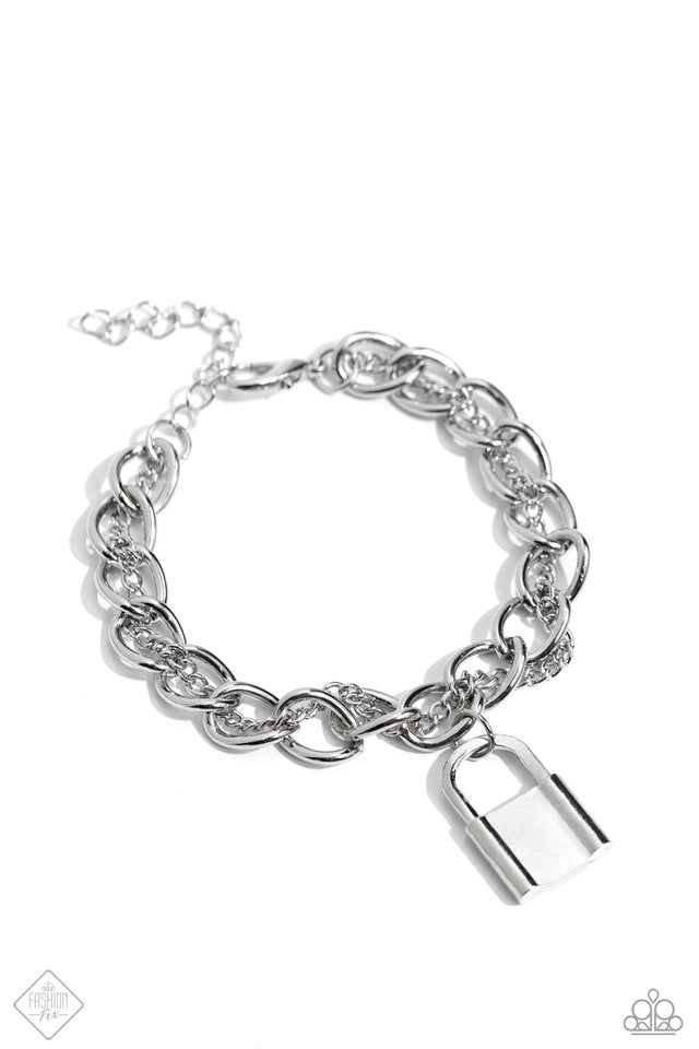 Watch the LOCK - Silver - Paparazzi Bracelet Image