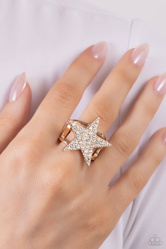 Star Pizzazz - Gold - Paparazzi Ring Image