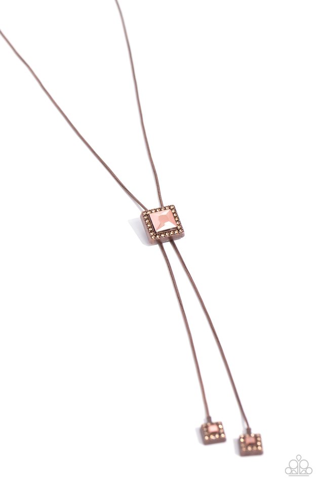 I Solemnly SQUARE - Copper - Paparazzi Necklace Image