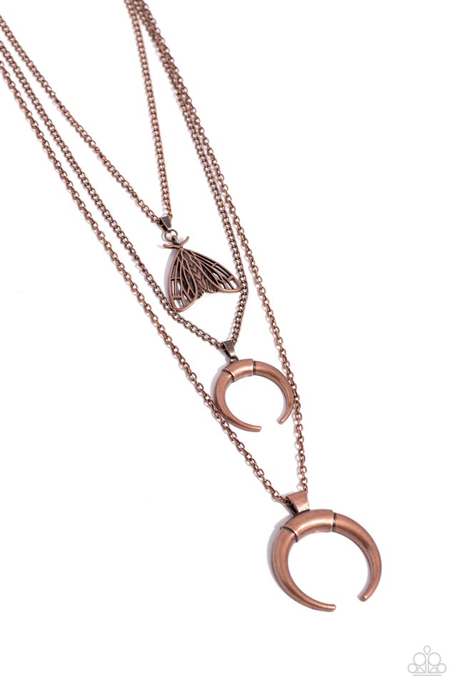 Moth Medley - Copper - Paparazzi Necklace Image