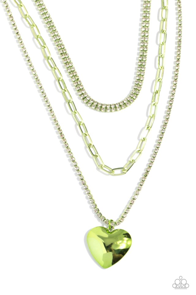 Caring Cascade - Green - Paparazzi Necklace Image