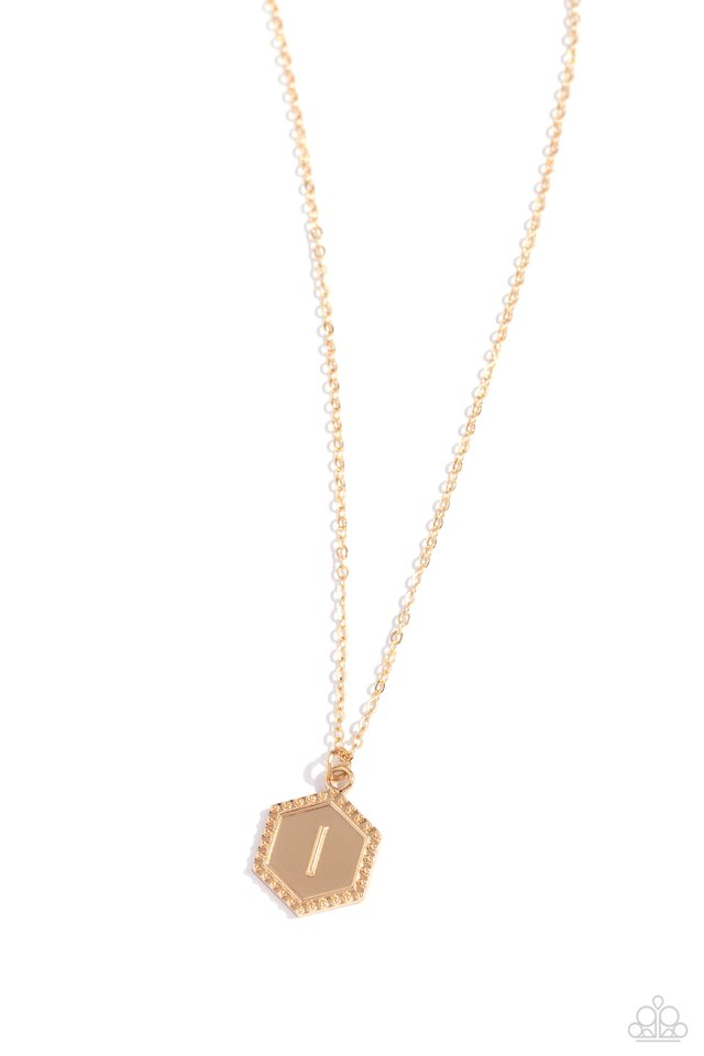 Emblematic Elegance - Gold - I - Paparazzi Necklace Image