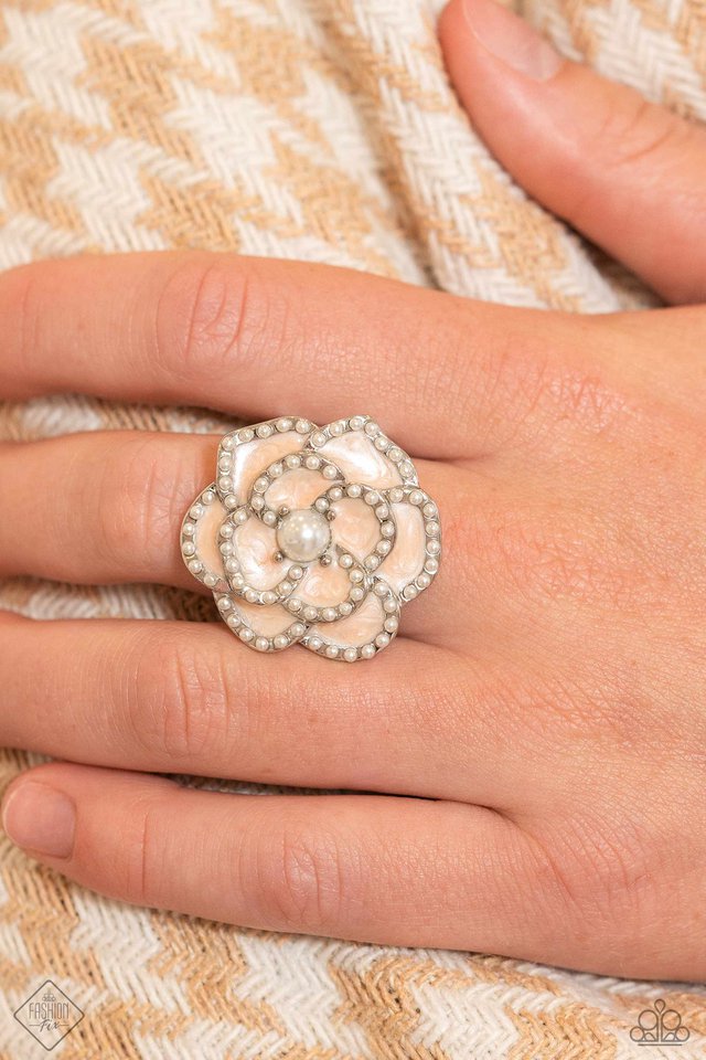 Debonair Delight - White - Paparazzi Ring Image