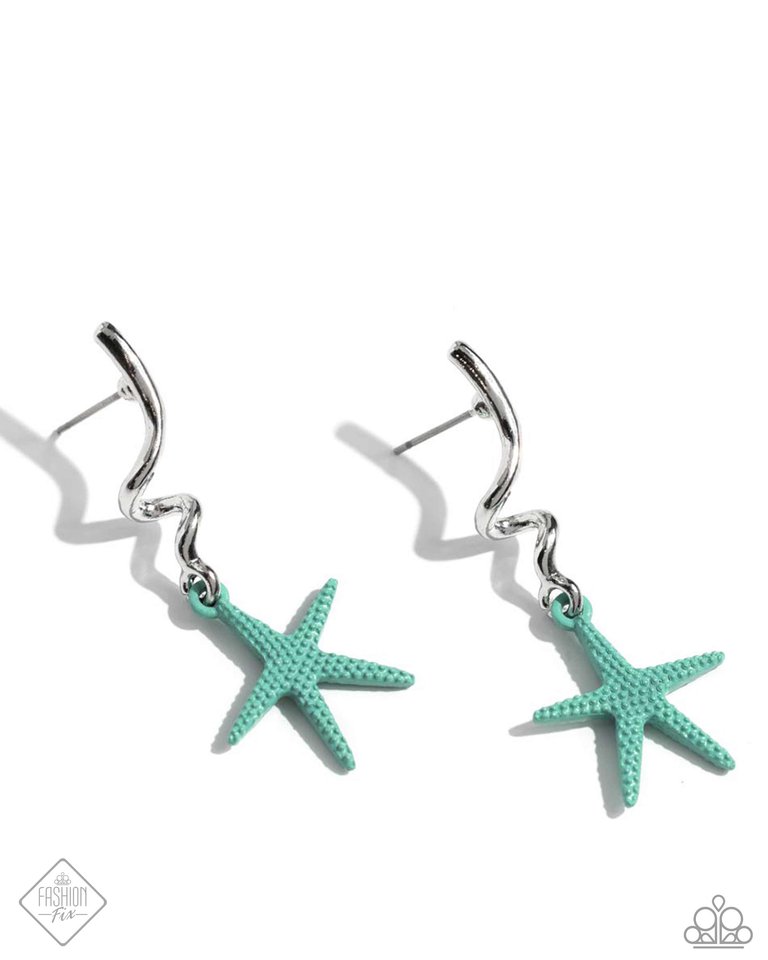 Written in the STARFISH - Blue - Paparazzi Earring Image