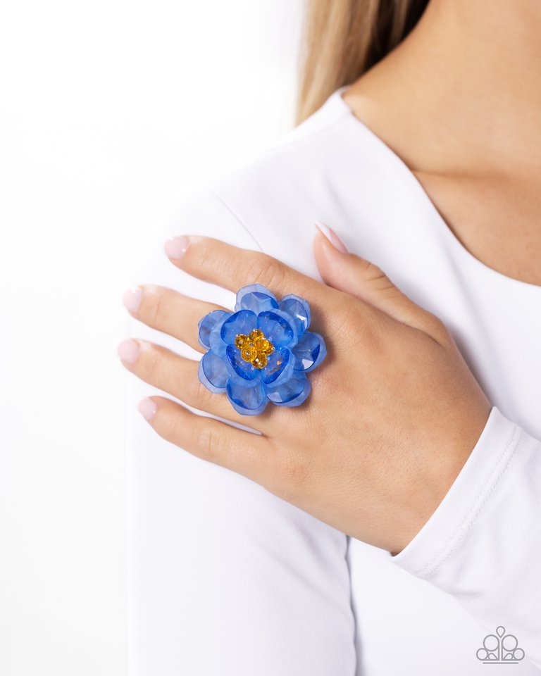 Petal Privilege - Blue - Paparazzi Ring Image