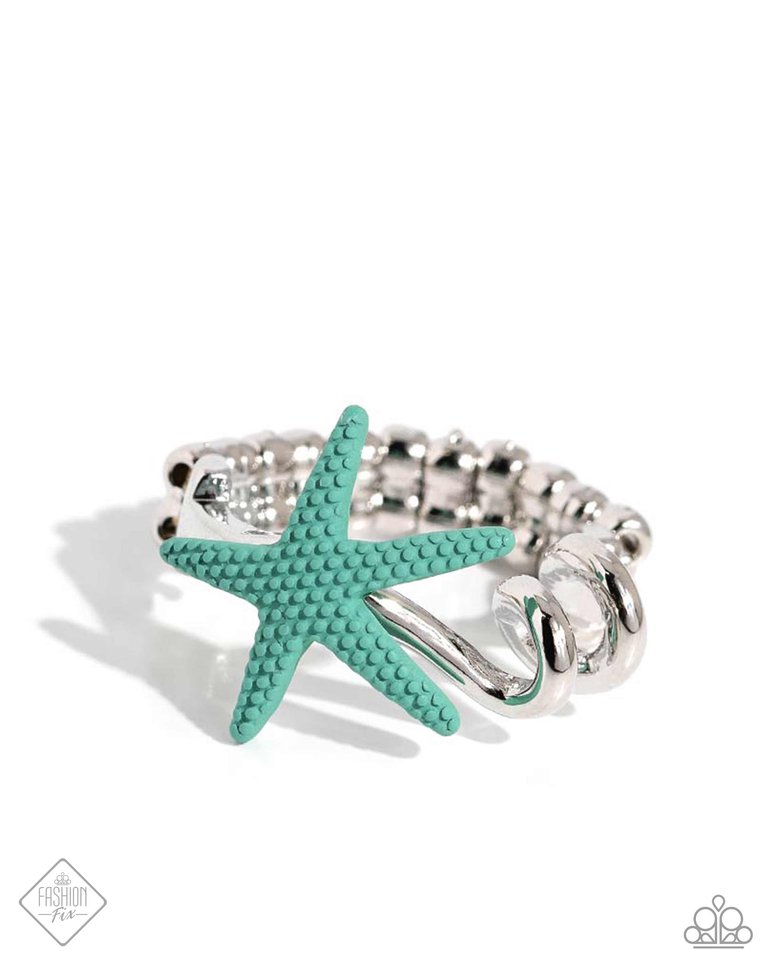 Wish Upon A STARFISH - Blue - Paparazzi Ring Image