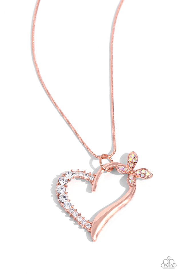 Half-Hearted Haven - Copper - Paparazzi Necklace Image