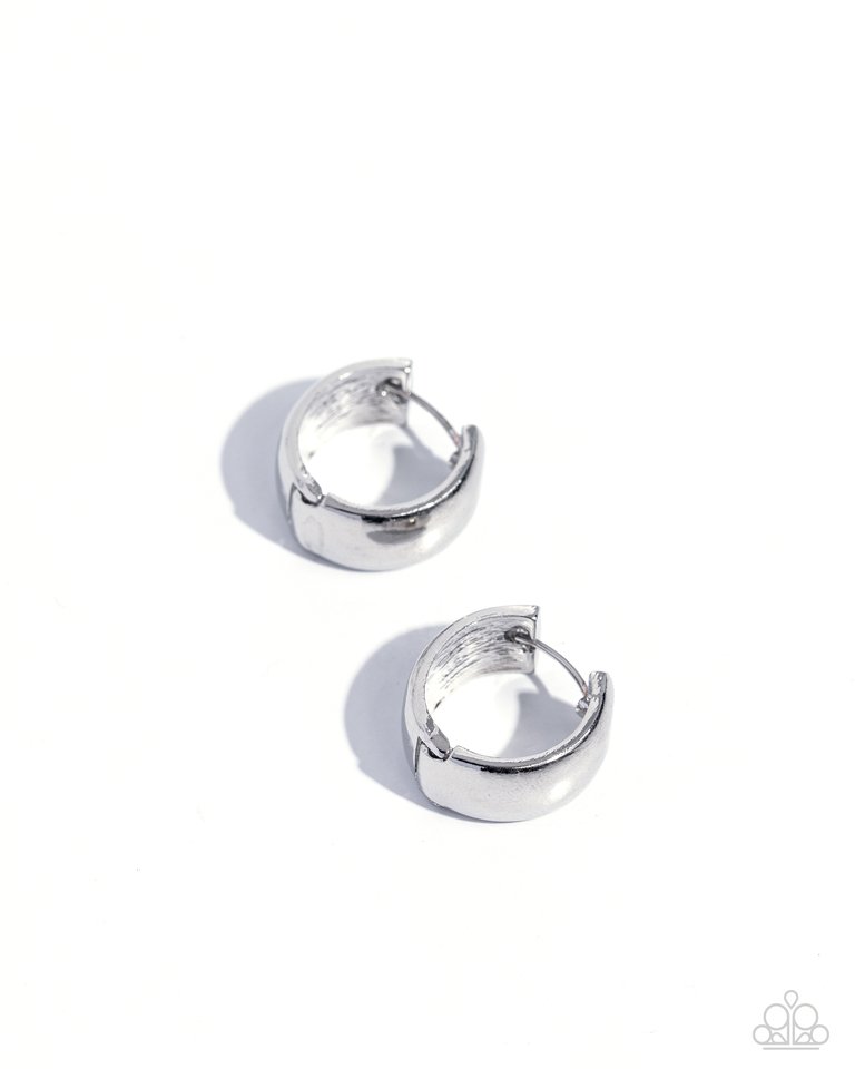 Signature Sheen - Silver - Paparazzi Earring Image