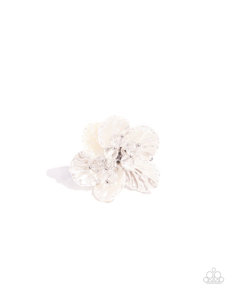 Petal Pact - White - Paparazzi Ring Image