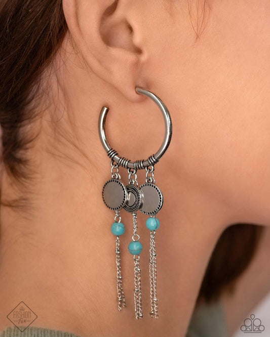 Peppy Pinnacle - Blue - Paparazzi Earring Image