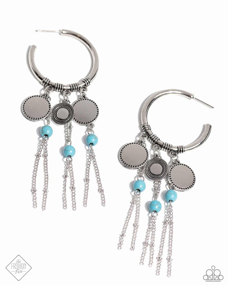 Peppy Pinnacle - Blue - Paparazzi Earring Image