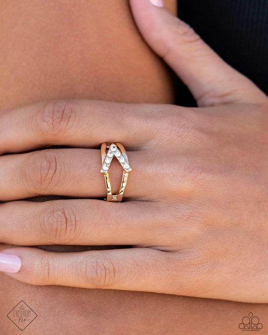 Linear Law - Gold - Paparazzi Ring Image