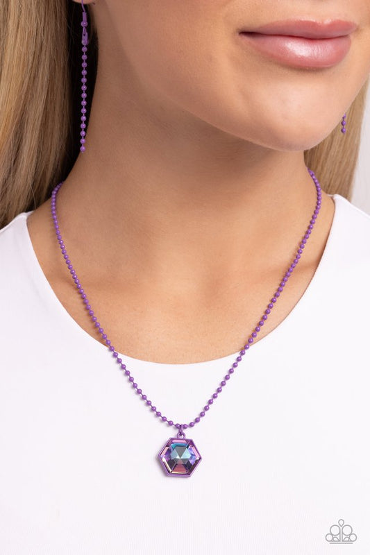 Sprinkle of Simplicity - Purple - Paparazzi Necklace Image
