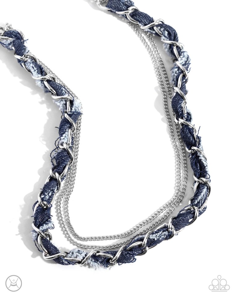 Denim Danger - Silver - Paparazzi Necklace Image