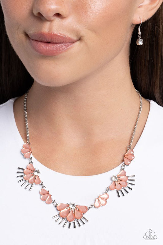 Fluttering Fan - Orange - Paparazzi Necklace Image